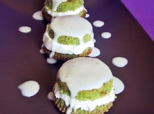 Italian Pistachio Cupcake With Buttercream Icing and Simple Sugar image